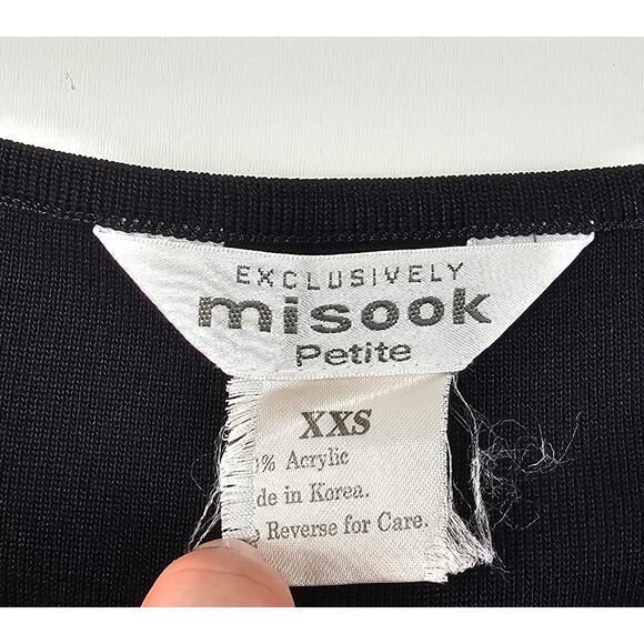 Misook executive proffesional black XXSP XXS PETITE sleevless layering top - Picture 5 of 8